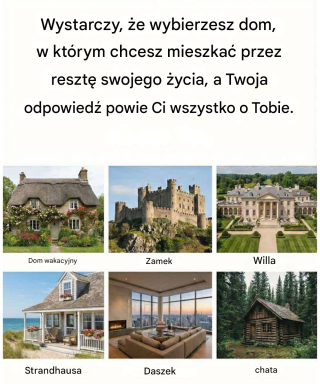 Możesz wybrać tylko jeden dom, w którym chcesz spędzić resztę swojego życia: Co Twój wybór mówi o Tobie