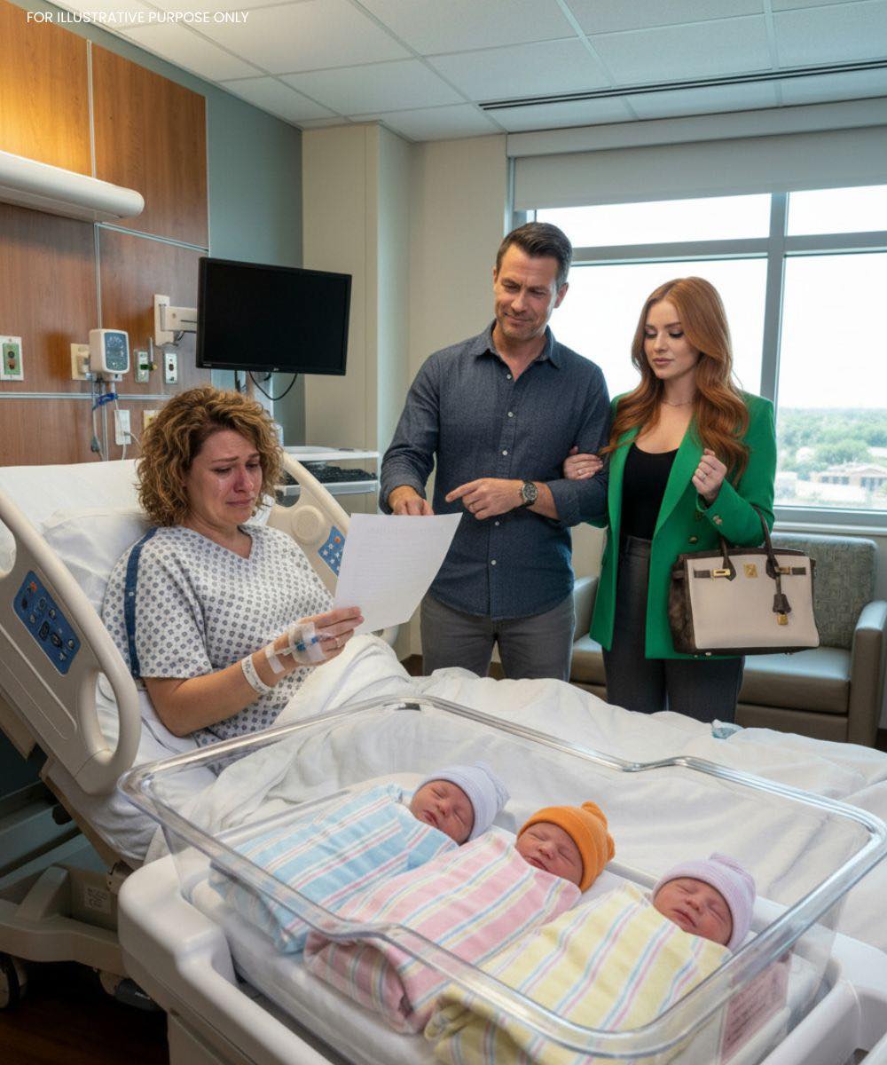 Po urodzeniu trojaczków, mój mąż przyprowadził swoją kochankę do szpitala z Birkinem przewieszonym przez ramię, tylko po to, żeby mnie upokorzyć. „Jesteś teraz za brzydka. Podpisz rozwód” – zadrwił.